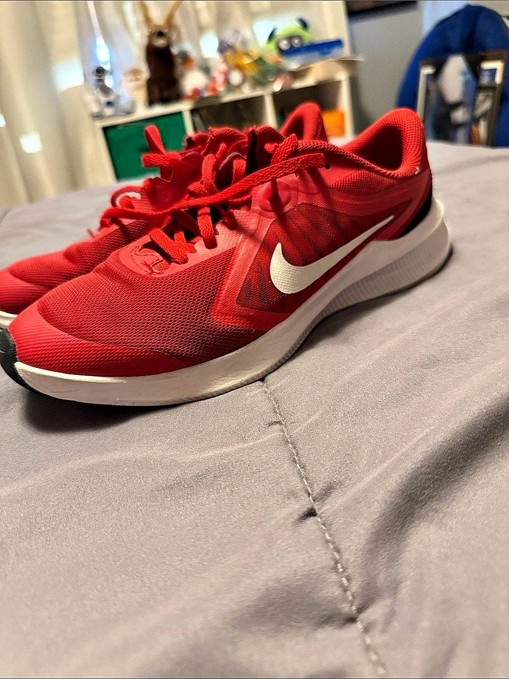 Nike Downshifter 12 Red & White US 7Y Athletic Shoes